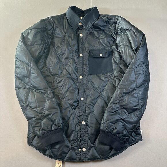 BURTON DRYRIDE ~ MENS Large ~ BLACK DOWN QUILTED BUTTON UP JACKET COAT - Picture 1 of 6